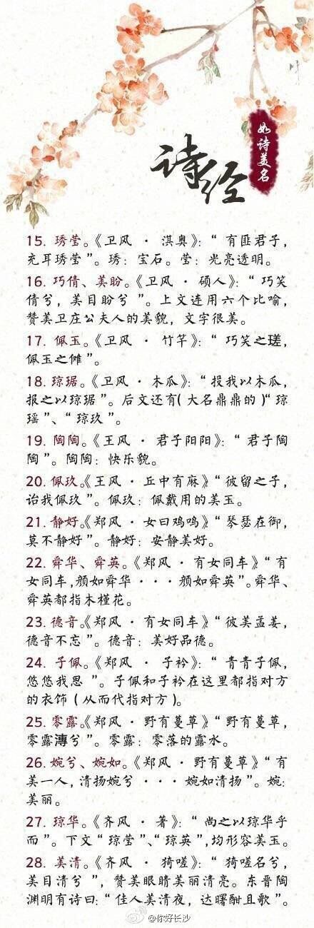 楚辞起名,诗经楚辞取名